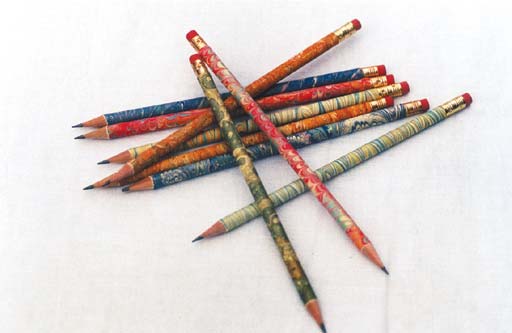 detailed image about product hand marbled pencils with eraser MTG-001