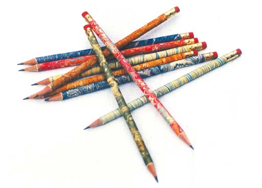 detailed image about product hand marbled pencils with eraser MTG-003