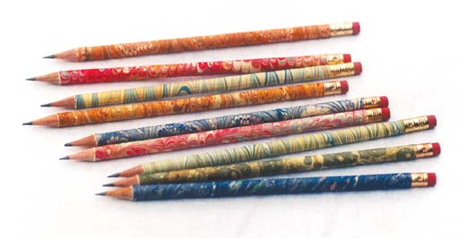 detailed image about product hand marbled pencils with eraser MTG-004